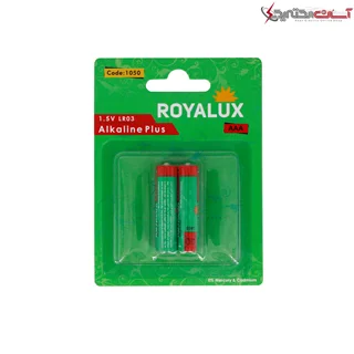 باتری نیم قلمی رویالوکس مدل Plus Alkaline بسته 2 عددی کارتی
