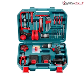 ست ترکیبی دریل چکشی شارژی 18 ولت با ابزار دستی رونیکس مدل RS-8018