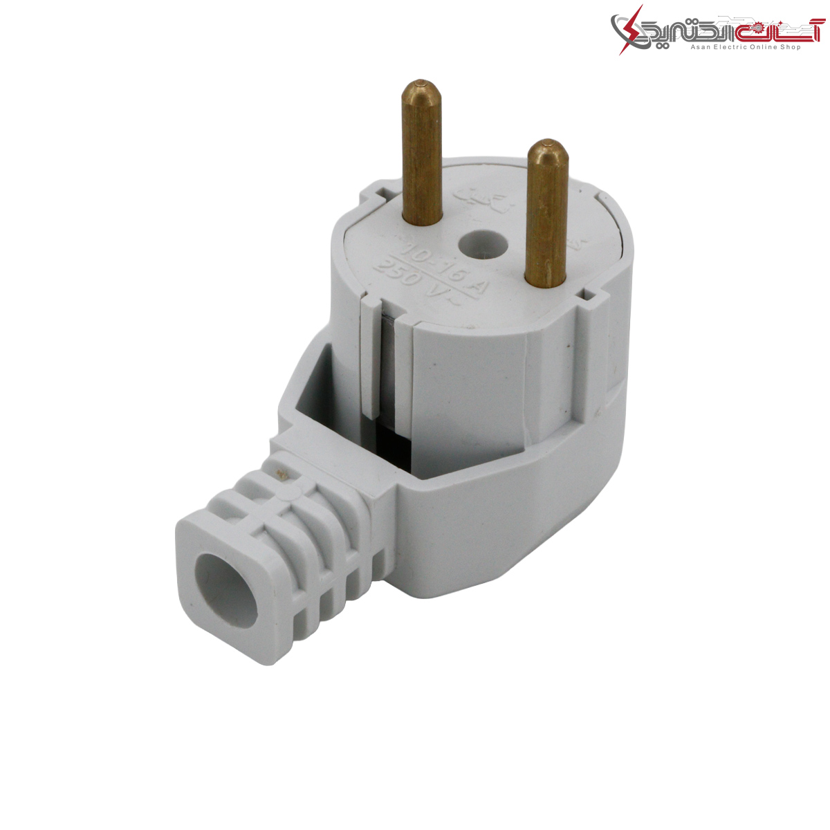 دوشاخه برق خانگی کوشا نگین نور مدل چپقی برنجی