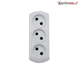 پریز سه خانه دو شاخه دار بدون ارت وندا الکتریک مدل S3000